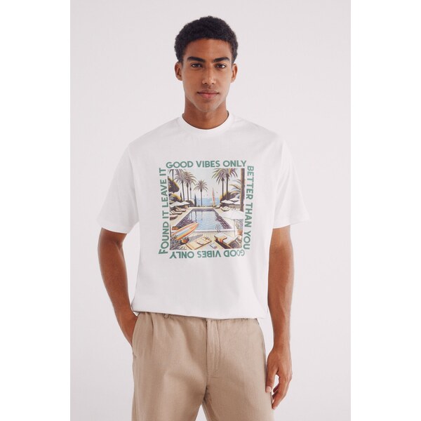 SPRINGFIELD Pánske potlačové tričko Good Vibes Only 64121355