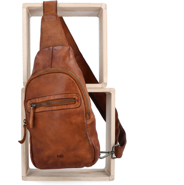 Kožená ľadvinka crossbody Noelia Bolger koňaková NB 2034 KO 64125186