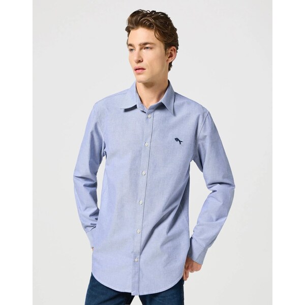 Pánska košeľa WRANGLER LS SHIRT OXFORD BLUE 112350481 64135614