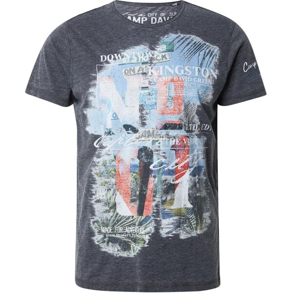 CAMP DAVID Tričko svetlomodrá / homárová / čierna melírovaná / biela 64131426