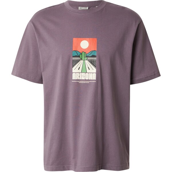 Only & Sons Tričko ONSBEANE RHABA trávovo zelená / slivková / oranžová 64131598