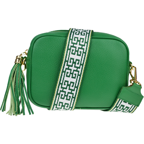 Zelená kožená talianska crossbody kabelka Bala Verde s prídavným 64133017