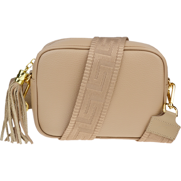 Hnedá kožená talianska crossbody kabelka Bala Cappuccino s prídavným 64138203