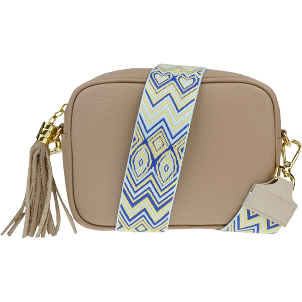 Hnedá kožená talianska crossbody kabelka Bala Cappuccino s prídavným 64138207