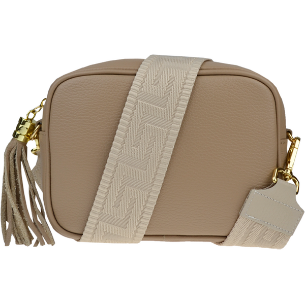 Hnedá kožená talianska crossbody kabelka Bala Cappuccino s prídavným 64138206