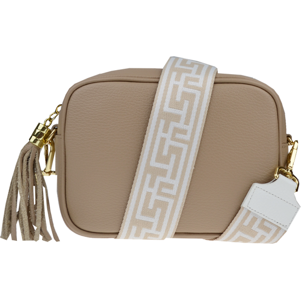 Hnedá kožená talianska crossbody kabelka Bala Cappuccino s prídavným 64138208