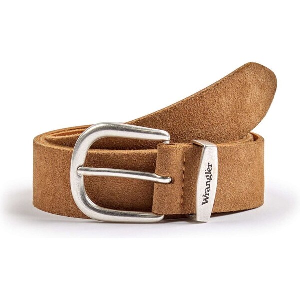 Opasok WRANGLER EASY BELT BROWN SUEDE 112344049 64135634