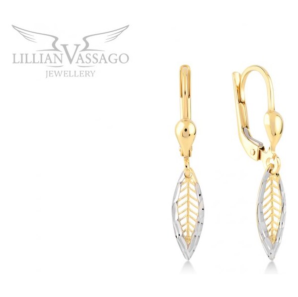 Lillian Vassago Visiace náušnice s pierkom, kombinované zlato LLV06 64141785