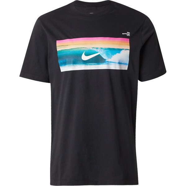 Nike Sportswear Tričko azúrová / svetlooranžová / čierna / biela 64147123