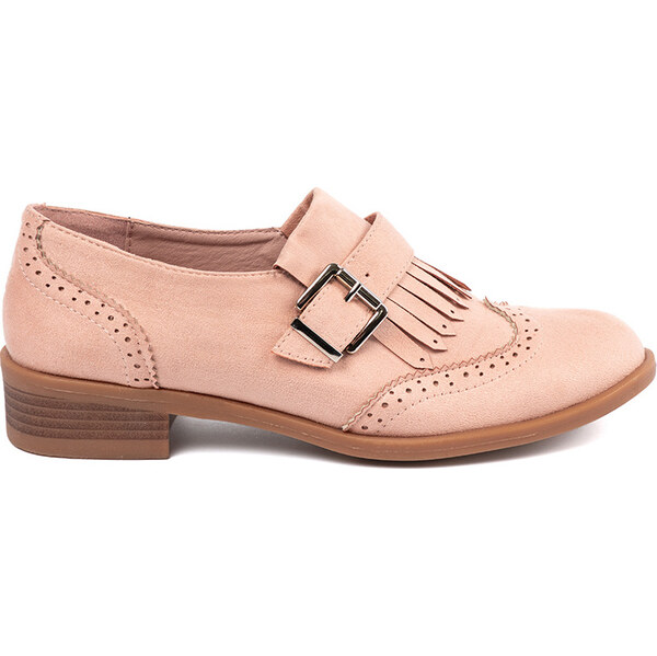 BASIC Ružové dámske semišové loafersy NC137P 64149950