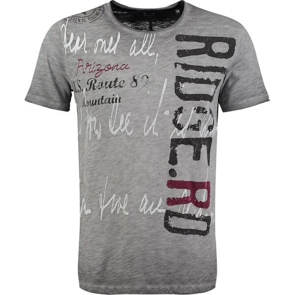 Key Largo Tričko Ridge sivá / vínovo červená / čierna / biela 64153157