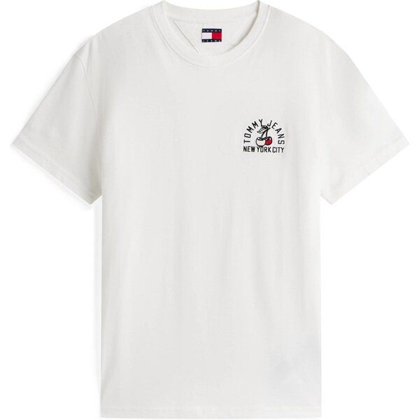 Tommy Jeans Tričko ohnivo červená / čierna / biela 64153230