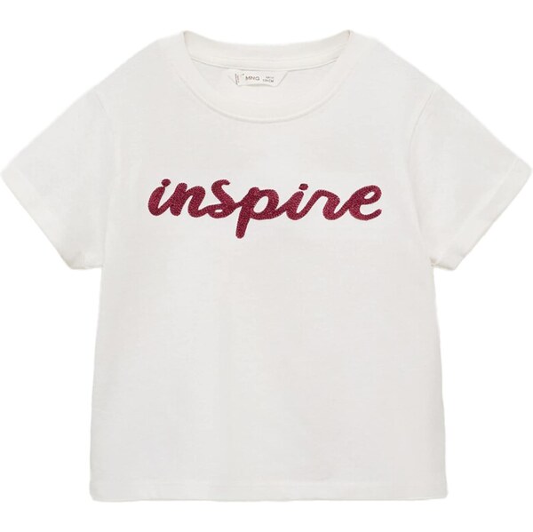 MANGO KIDS Tričko INSPIRE bordová / biela 64153315