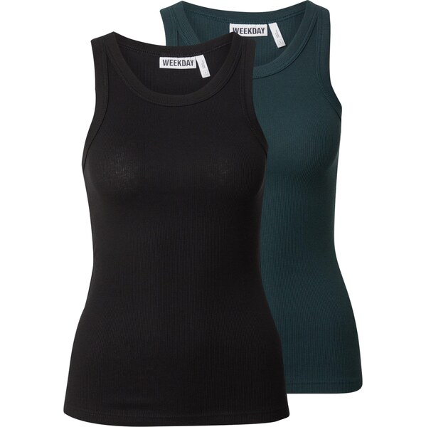 WEEKDAY Top tmavozelená / čierna 64153370