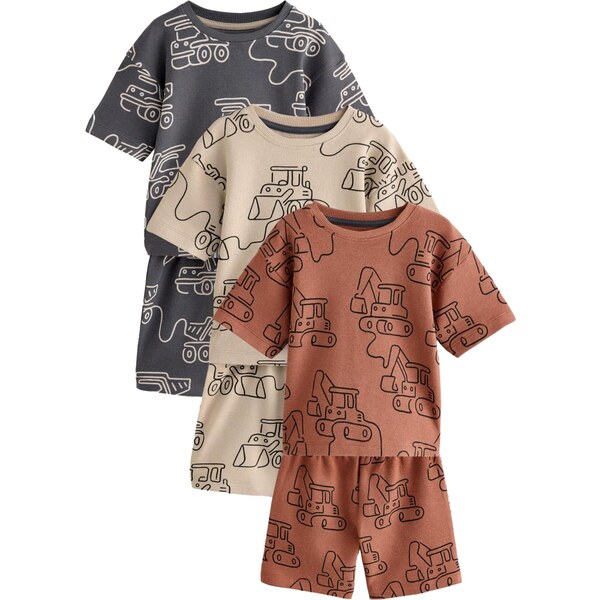 Next Pyžamo béžová / námornícka modrá / hrdzavohnedá / čierna 64151957