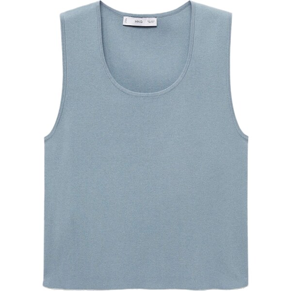 MANGO Vyšívaný top SUSAN-H svetlomodrá 65881779