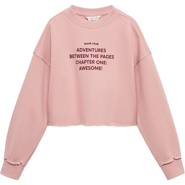 MANGO KIDS Mikina CHAPTER ružová / tmavočervená 64382975