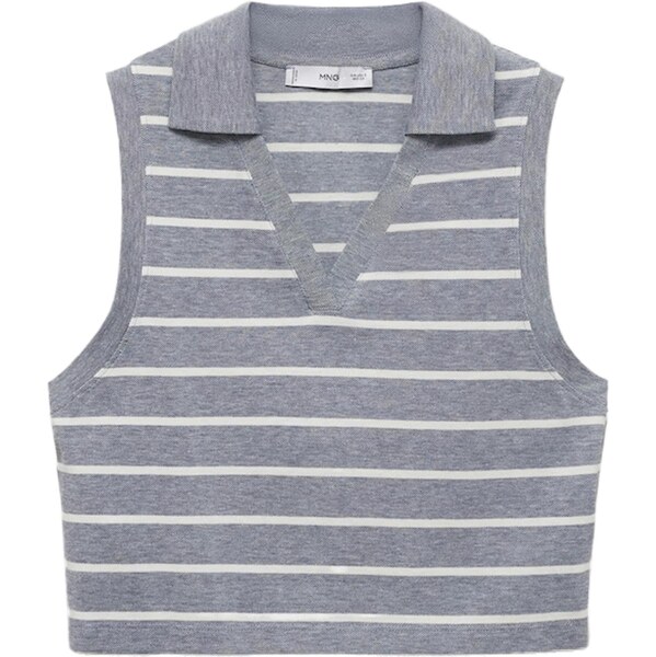 MANGO Top POLA-H opálová / biela 65881784