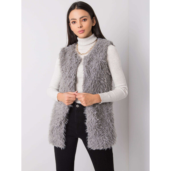 BASIC Dámska sivá chlpatá vesta AT-KZ-22105.11P-grey 20029649