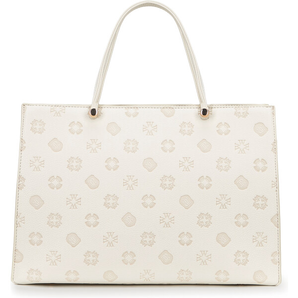 Wittchen Dámska aktovka z imitácie kože s reliéfnym podpisom, krémová 66066884