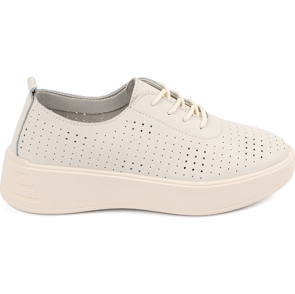 BASIC Svetlo béžové dámske kožené dierkované tenisky Sergio Leone 64163112