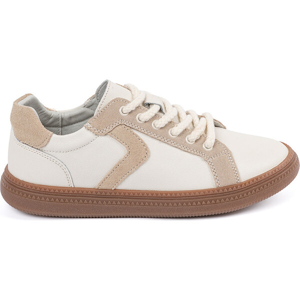 BASIC Bielo-béžové dámske kožené sneakersy Sergio Leone SP-105BE 64163113