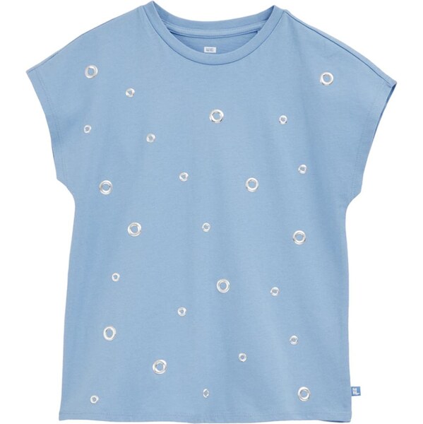 WE Fashion Tričko svetlomodrá / strieborná 65655072