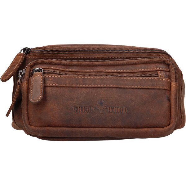 Pánska kožená ľadvinka Greenwood Bent - hnedá 64167668