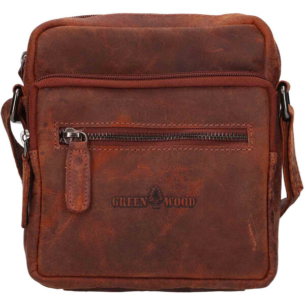 Pánska kožená taška cez rameno Greenwood Otakar - hnedá 64167664
