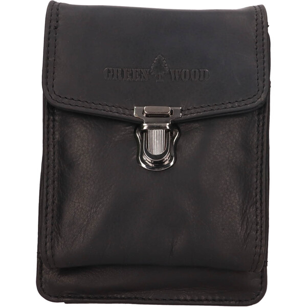 Pánska kožená taška cez rameno Greenwood Dan - čierna 64167667