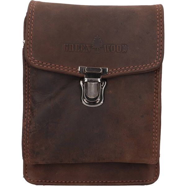 Pánska kožená taška cez rameno Greenwood Dan - tmavo hnedá 64167665