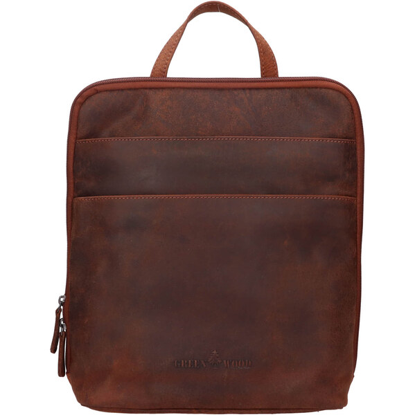 Vintage dámsky kožený batoh Greenwood Norra - hnedá 64167660