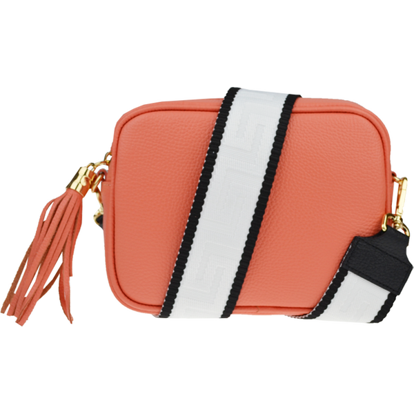 Ružová kožená talianska crossbody kabelka Bala Salmone s prídavným 64168664