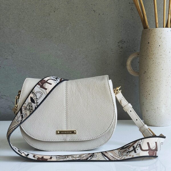 Kožená kabelka CROMIA Aruba avorio 64169577