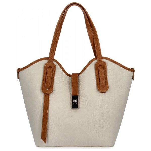 Kožené kabelka shopper bag Vittoria Gotti béžová 631 64175002