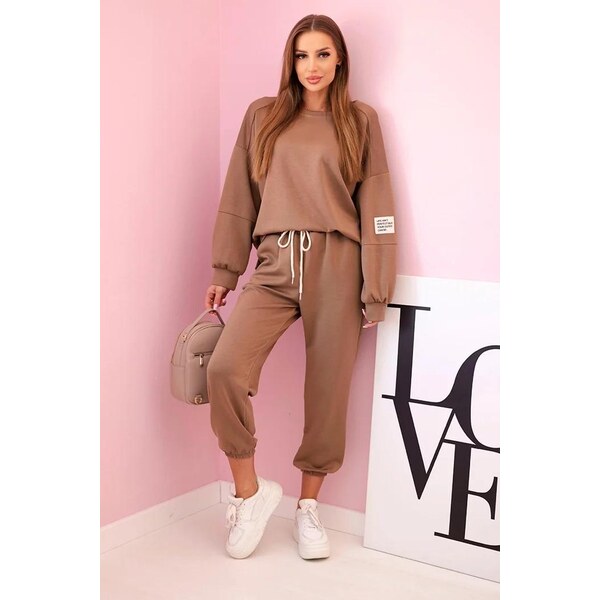 MladaModa Viskózová tepláková súprava model 7065P farba camel 65082671