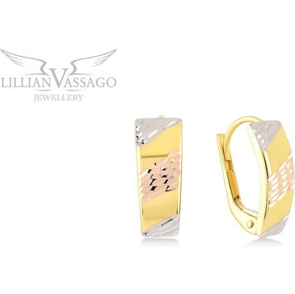 Lillian Vassago Patentové náušnice s gravírovaním, kombinované zlato 64193280