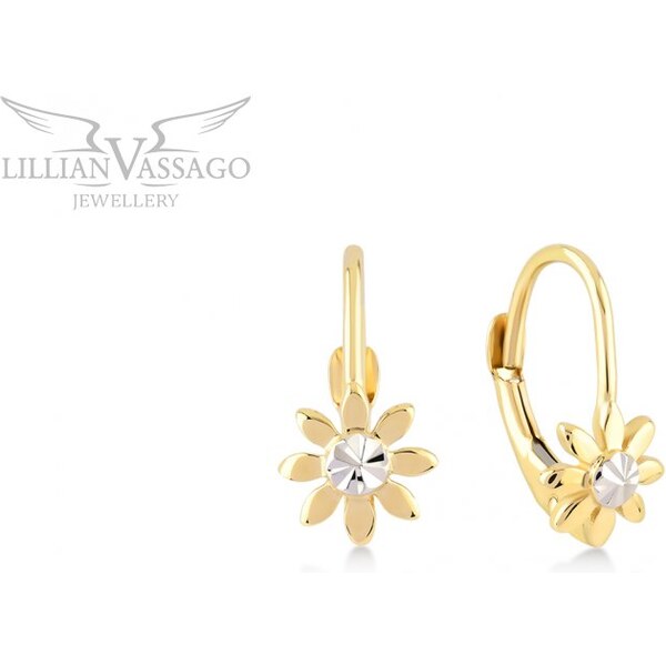 Lillian Vassago Patentové náušnice s kvetinou z kombinovaného zlata 64193281