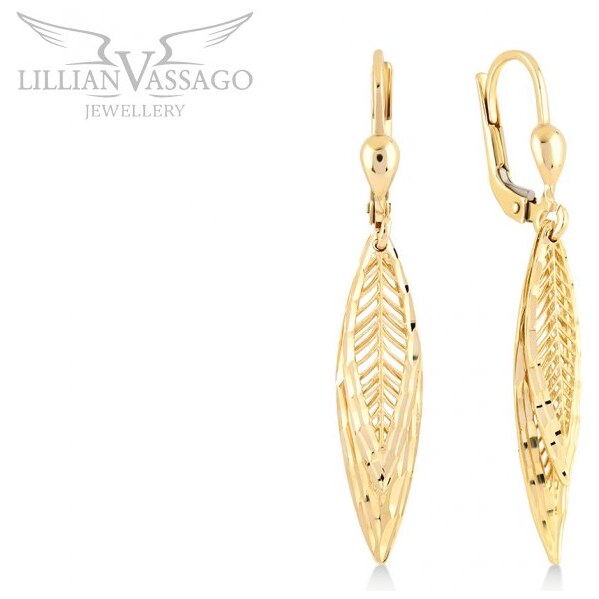 Lillian Vassago Zlaté visiace náušnice listy LLV06-GER289 64193286