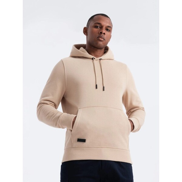 Ombre Clothing Základná béžová pánska mikina V6 SSBN-0161 64194738