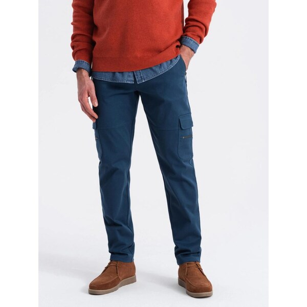 Ombre Clothing Trendové tmavomodré pánske joggery V1 PACG-0204 64194740