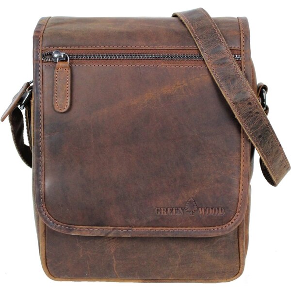 Greenwood Pánska kožená taška cez rameno Sorbon 2 koňak 60343807