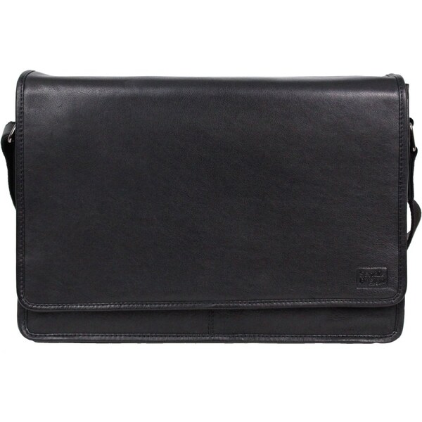 Sendi Design Pánska kožená taška cez rameno MARS čierna 52598657