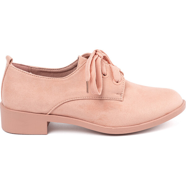 BASIC Svetloružové dámske poltopánky s viazaním NC138P 64197091