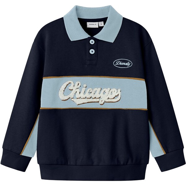 NAME IT Mikina NMMLUCAN námornícka modrá / svetlomodrá / hnedá / biela 64201484
