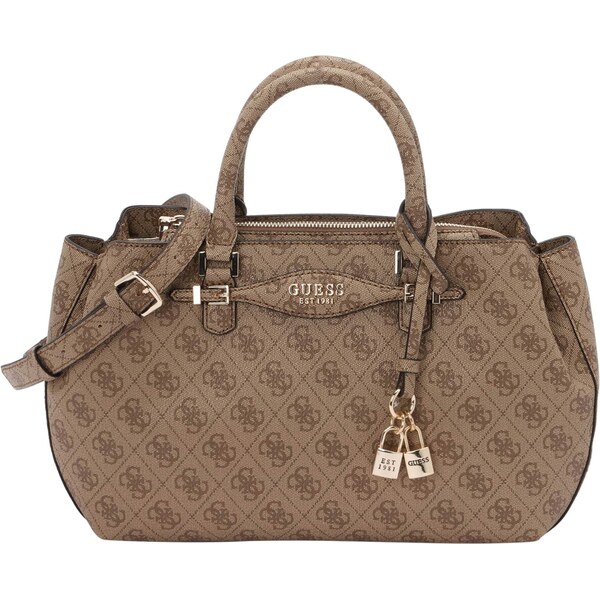 GUESS Kabelka KATYA GIRLFRIEND SATCHEL farba ťavej srsti / brokátová 64202138