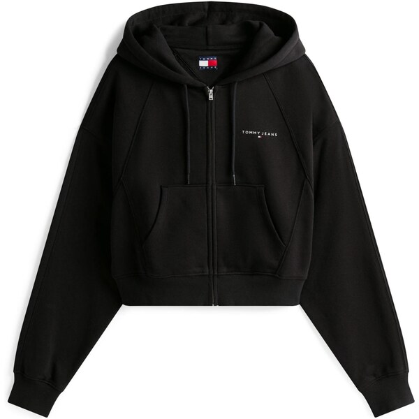 Tommy Jeans Tepláková bunda čierna / biela 65310821