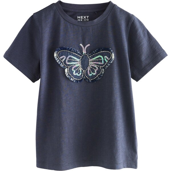 Next Tričko modrá melírovaná / priehľadná / biela 64512996