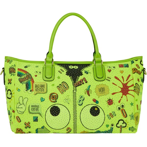 MYMO Shopper Pop Eyetheme neónovo zelená / oranžová / červená / čierna 66050745