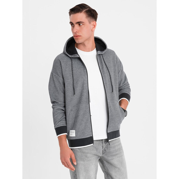 Ombre Mens softly structured hooded sweatshirt - black 64793560